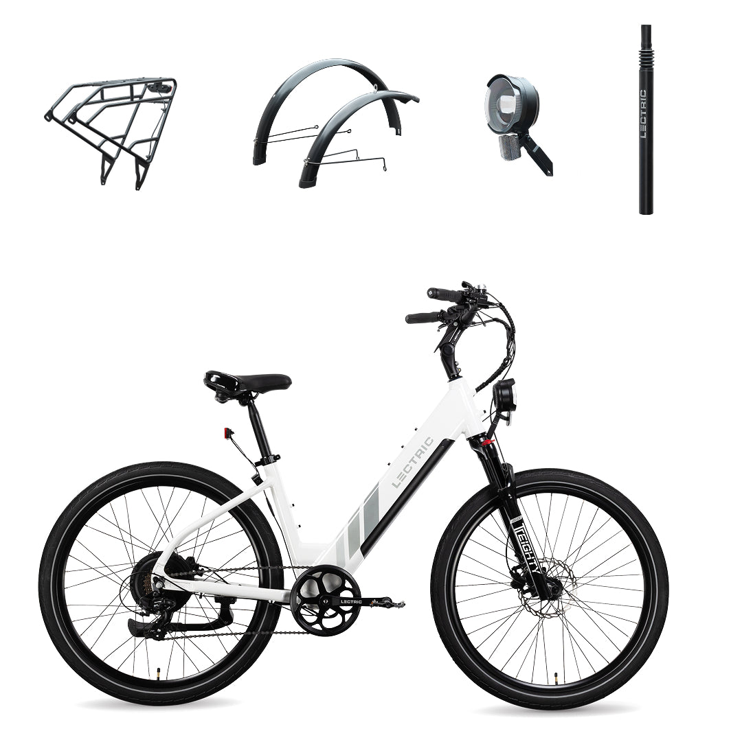 XPress 750 Step-Thru + FREE Rear Rack, Fenders, Elite Headlight, Suspension Seat Post ($336 Value)、mySite、bearsvspackers