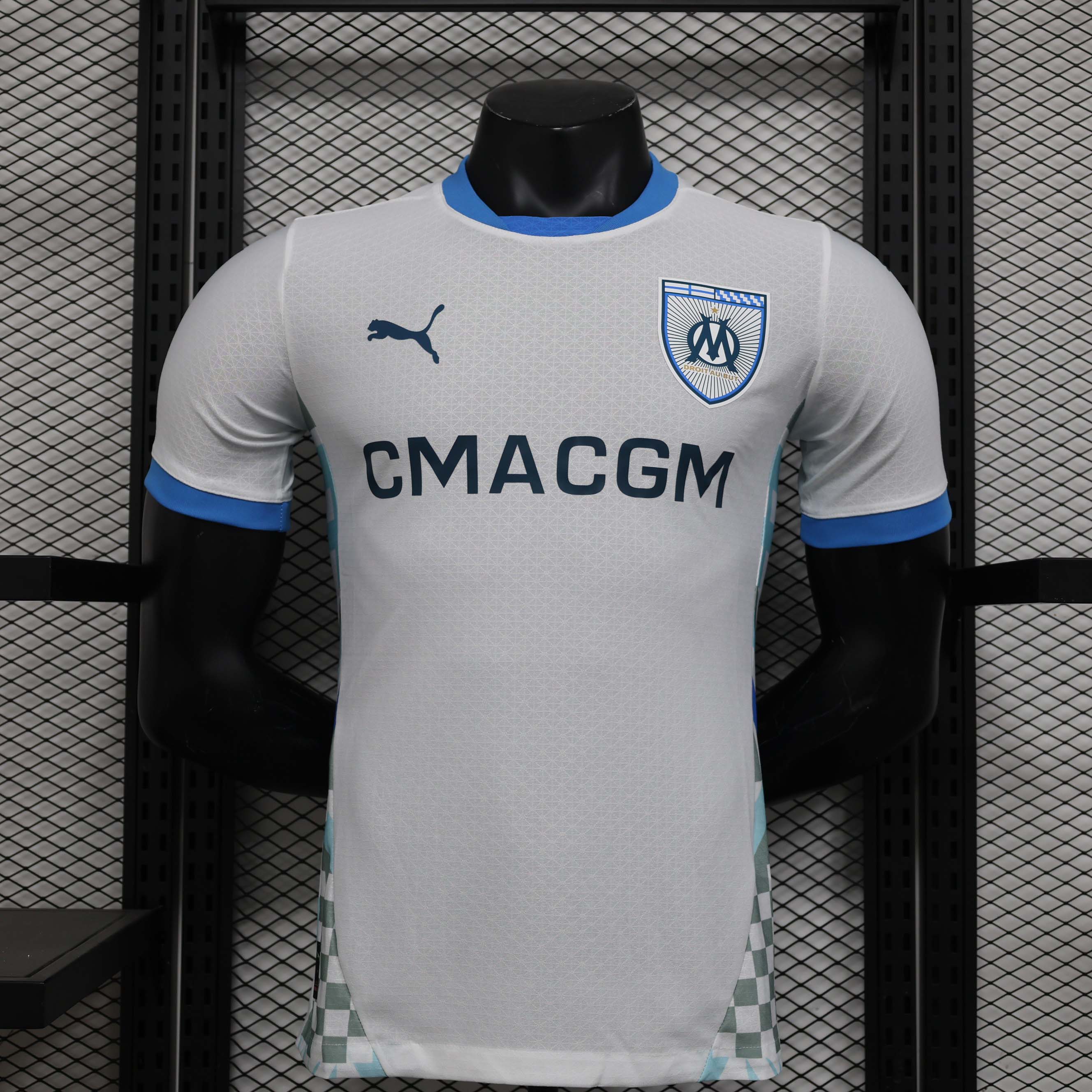 2024/2025 Player Version Olympique de Marseille Home Football Shirt 1:1 Thai Quality:football jersey mysite: unitedjerseyfootball 邓江浪:football