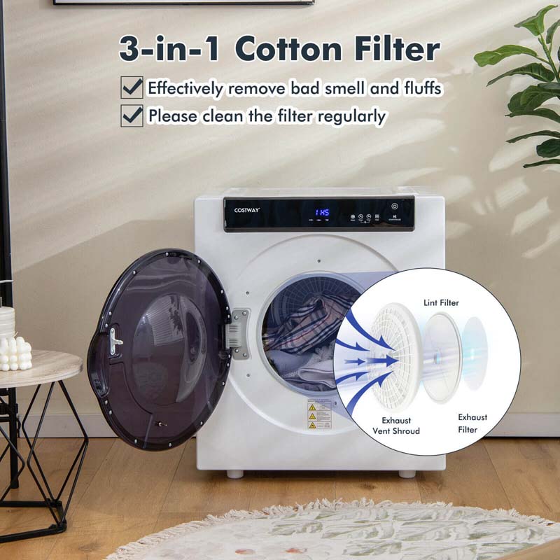 Eletriclife 2.6 Cu.ft Compact Clothes Dryer with Touch Panel and 2 Modes