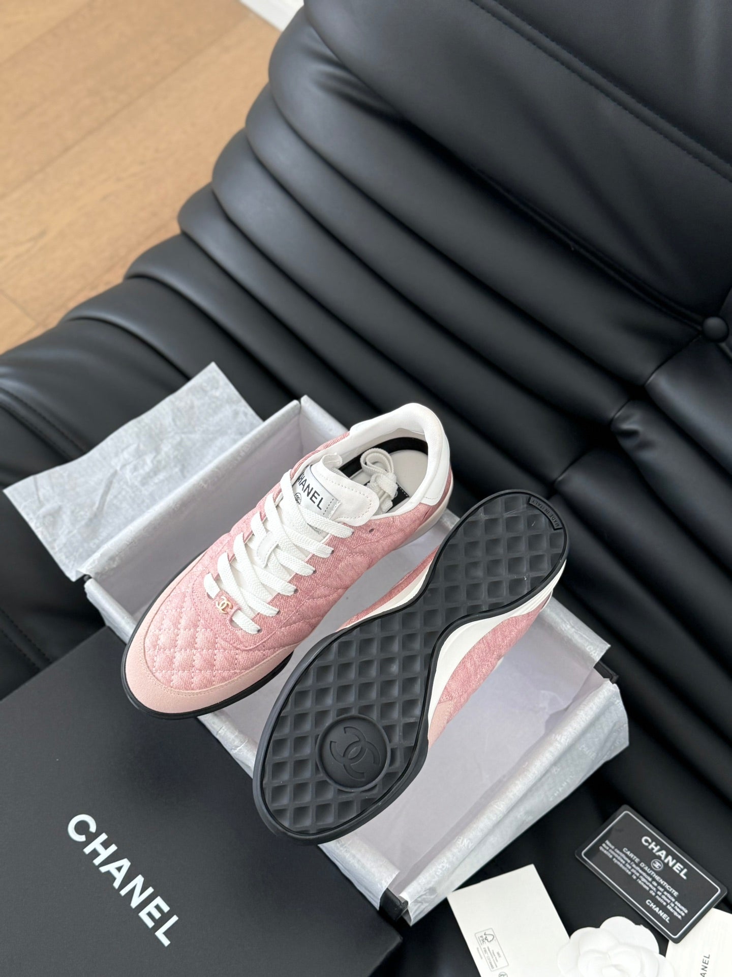 CC SNEAKER IN LIGHT PINK MIX WHITE EMBROIDERED LAMBSKIN、mysite、Cacoeks