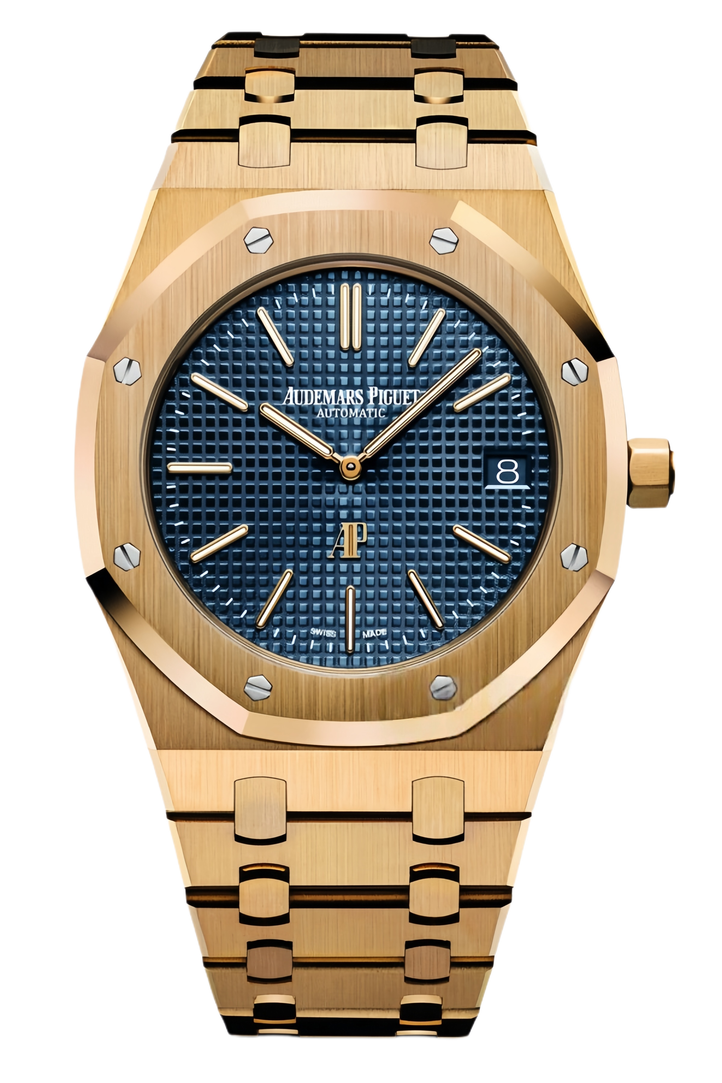 Audemars Piguet Royal Oak “Jumbo” Extra-Thin Ref. 15202BA.OO.1240BA.01 Super Clone Watch – 39mm Yellow Gold Case Blue Dial Swiss Replica