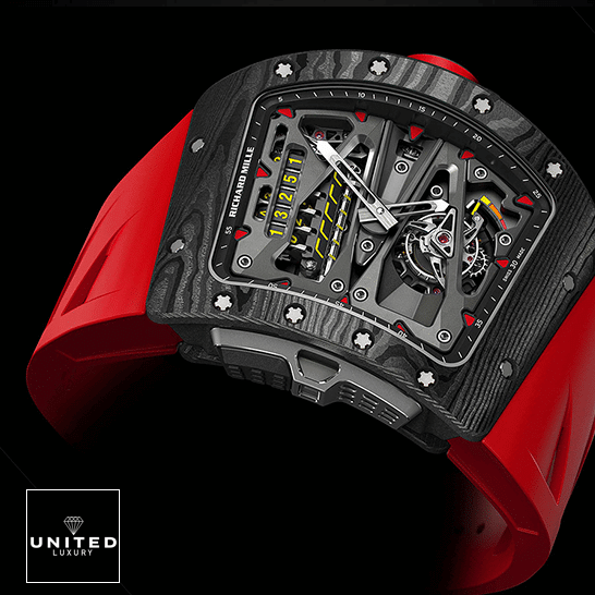 Richard Mille RM70-01 Red Rubber Bracelet Replica black background