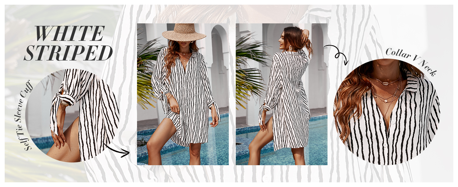 White Striped Dress