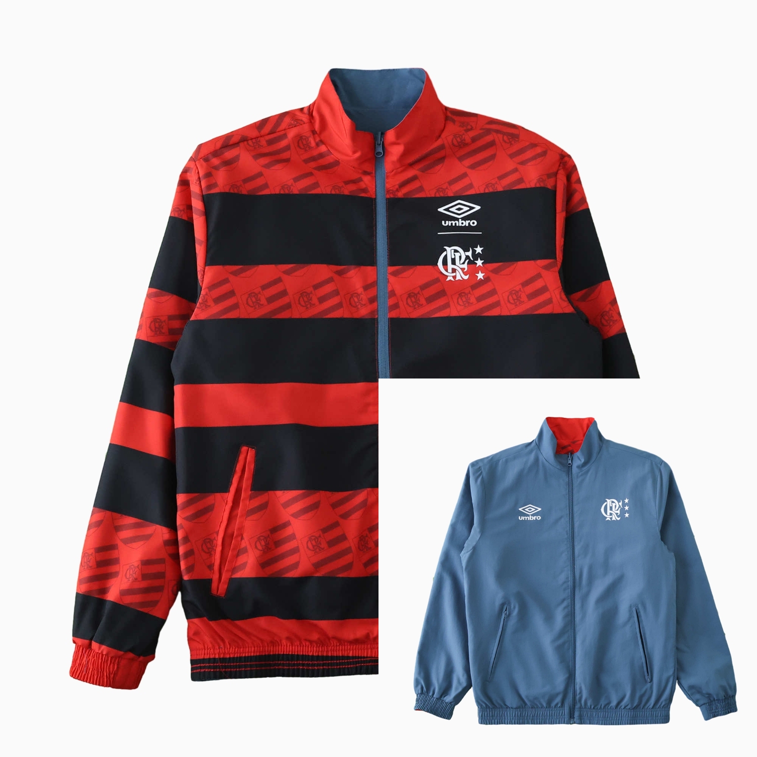 UltraTrikot-Flamengo 24-25 Double Sided Reversible Windbreaker - Red & Blue