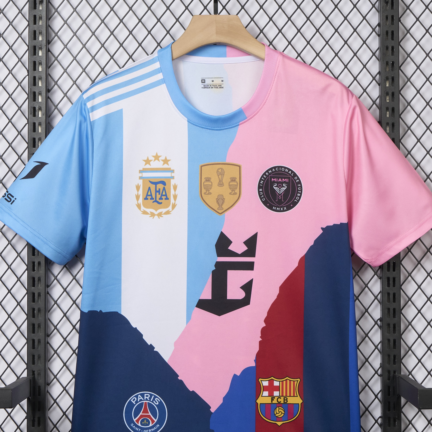 UltraTrikot-Messi Career Commemorative Jersey - Fans Version - Argentina INT M.A.M Barcelona - with 10 Special Font