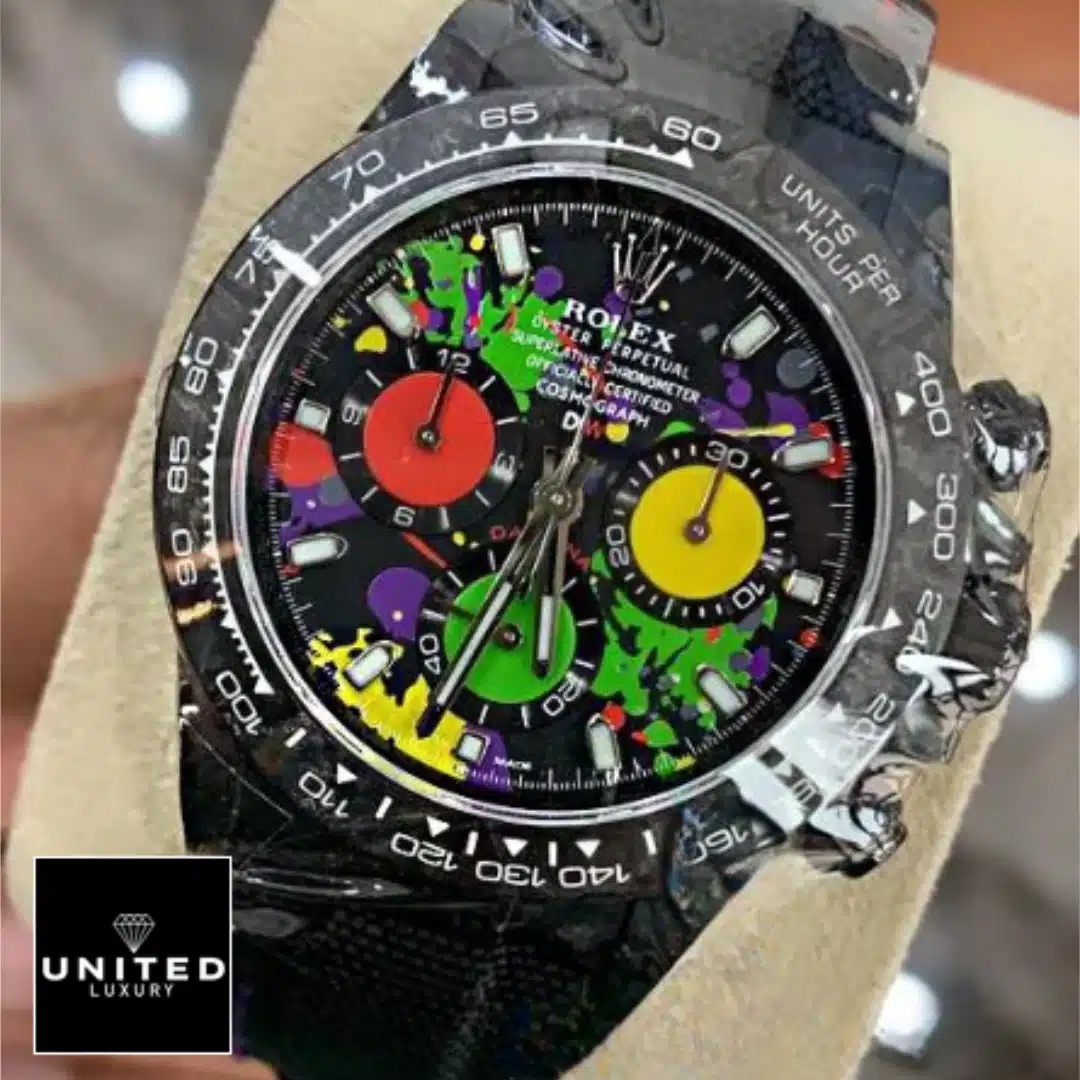 Rolex Daytona Carbon Cosmograph Cream Dial 4130cr Replica 3 Rolex Daytona Carbon Cosmograph Rainbow Dial 4130cr Replica