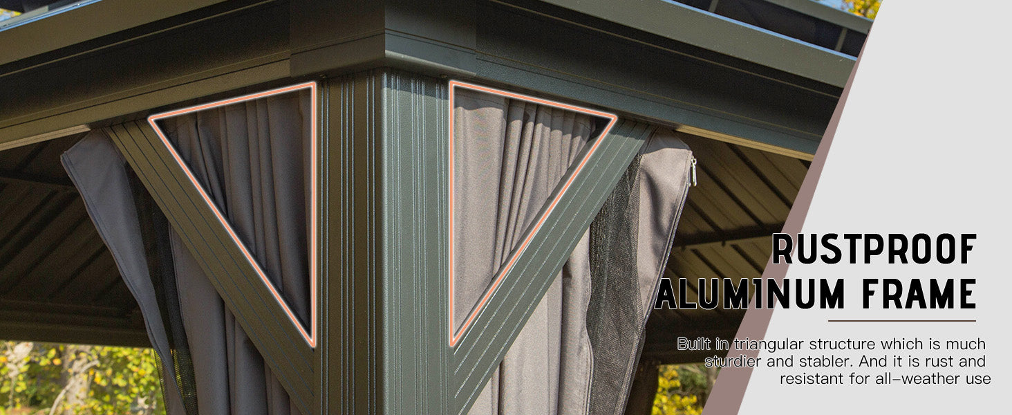 Domi outdoor living hardtop gazebo