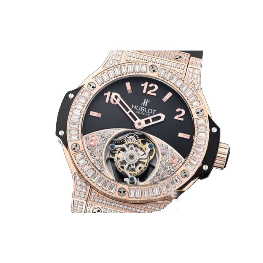 hublot classic fusion tourbillon best edition with diamond black dial replica 1