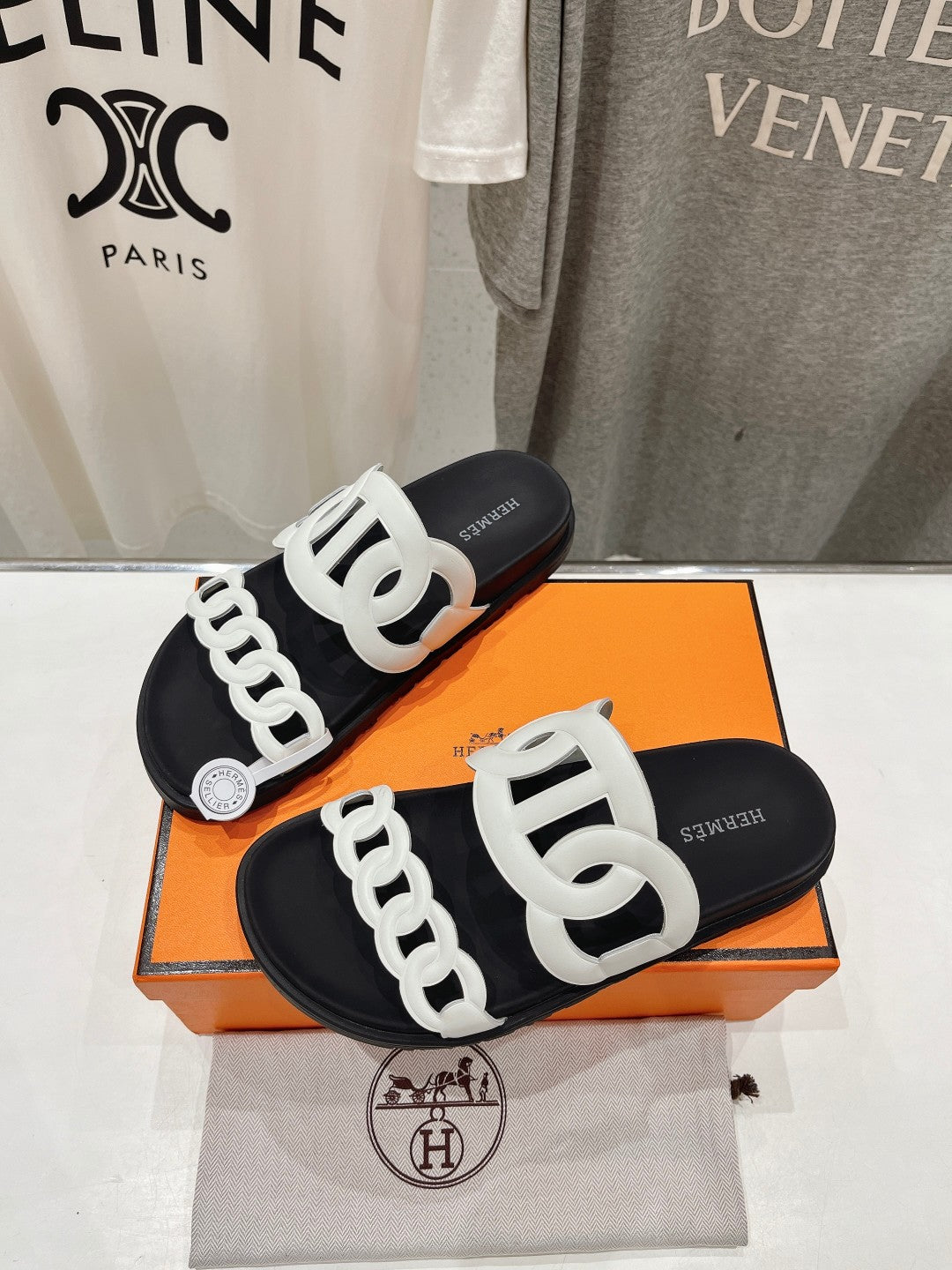 EXTRA SANDAL BLACK MIX WHITE CALFSKIN、mysite、Cacoeks