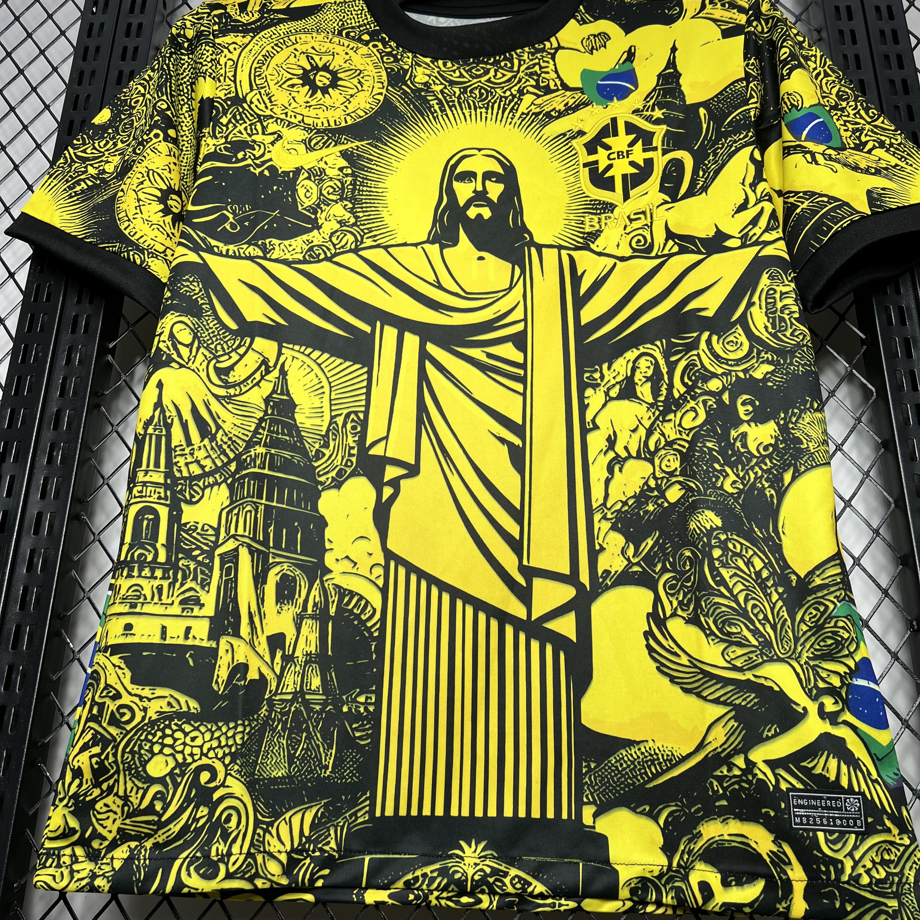 ManixJersey.com | Brazil 2024 Yellow Christ the Redeemer Statue Jersey - Fans Version -Customize Name, Number and Patch | Worldwide Shipping