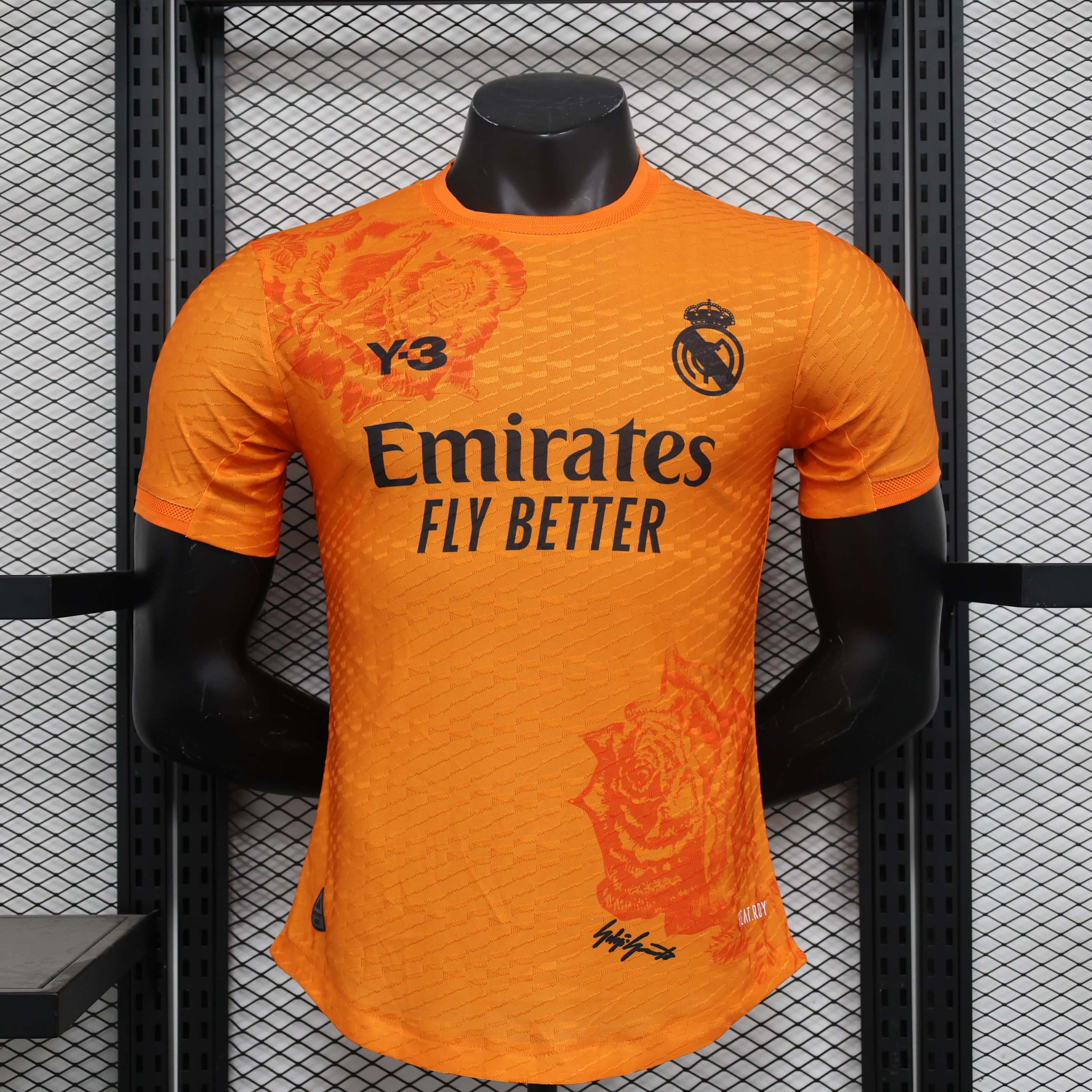 2024/2025 Player Version Real Madrid Y-3 Special Edition Orange Football Shirt 1:1 Thai Quality:football jersey mysite: unitedjerseyfootball 邓江浪:football