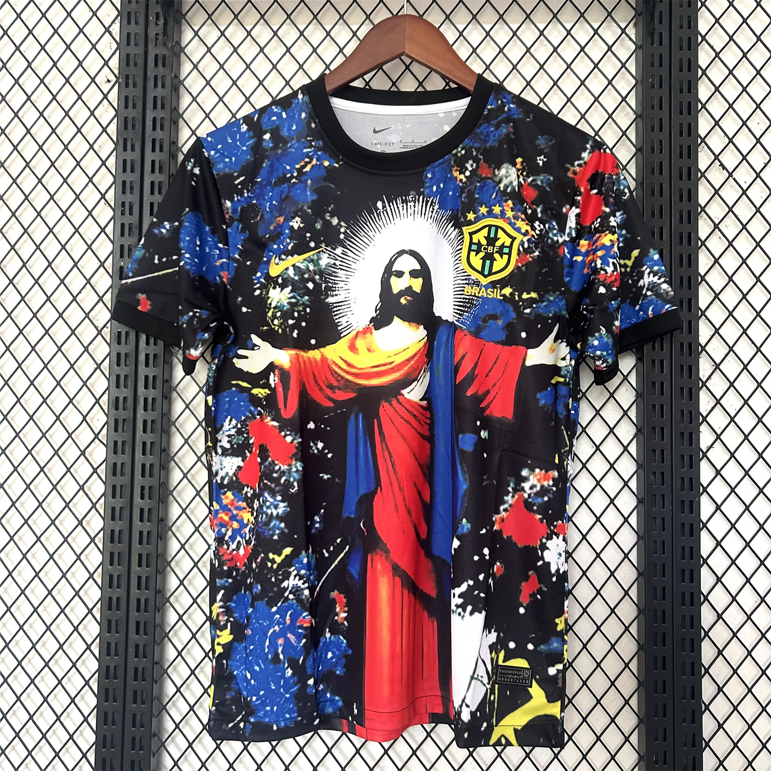 UltraTrikot-Brazil 25-26 Colorful Jesus Statue Special Colorful Graffiti Jersey - Fans Version