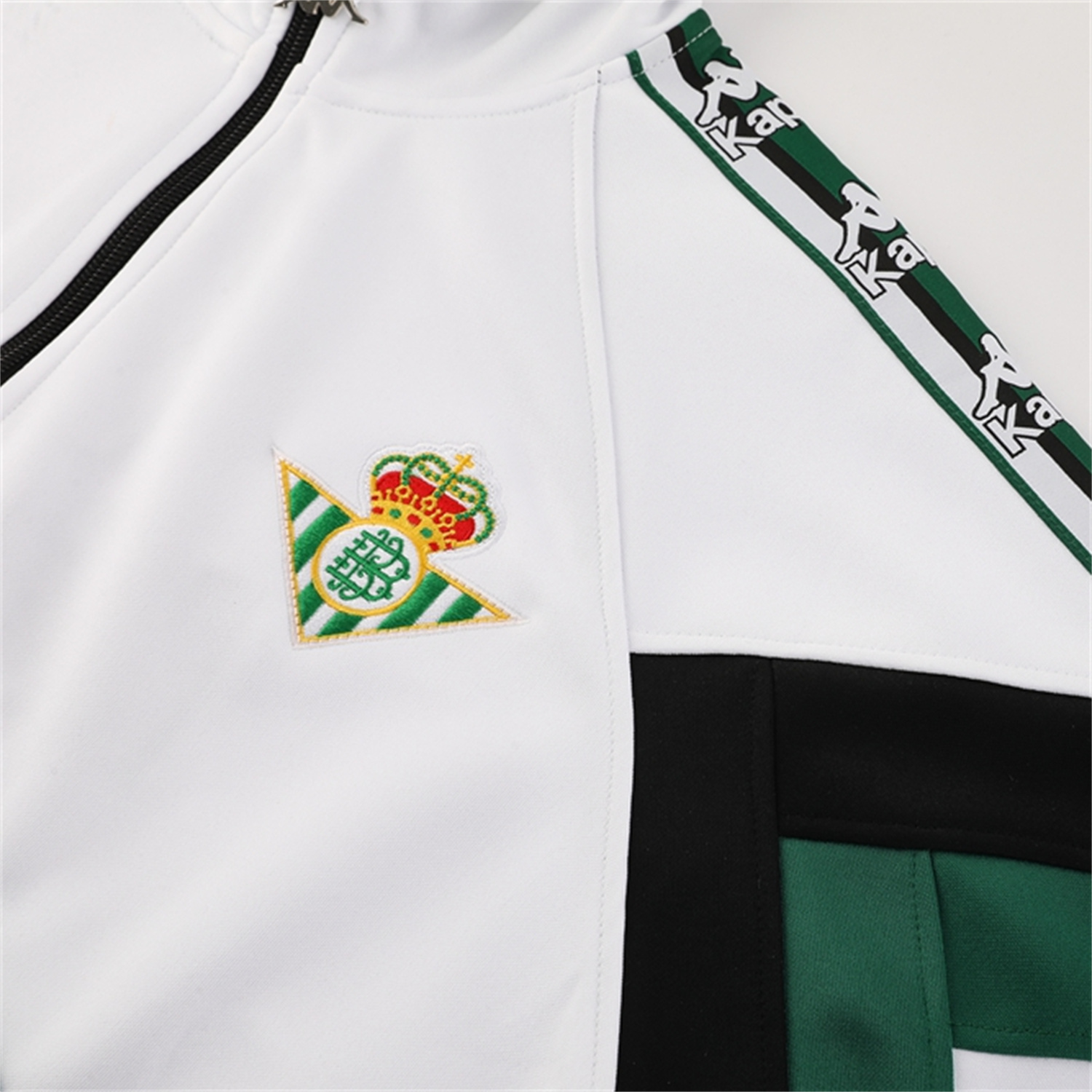foot-Real Betis 25-26 Jacket Training Tracksuit - Green White Black Throwback Jackets & Black Pants