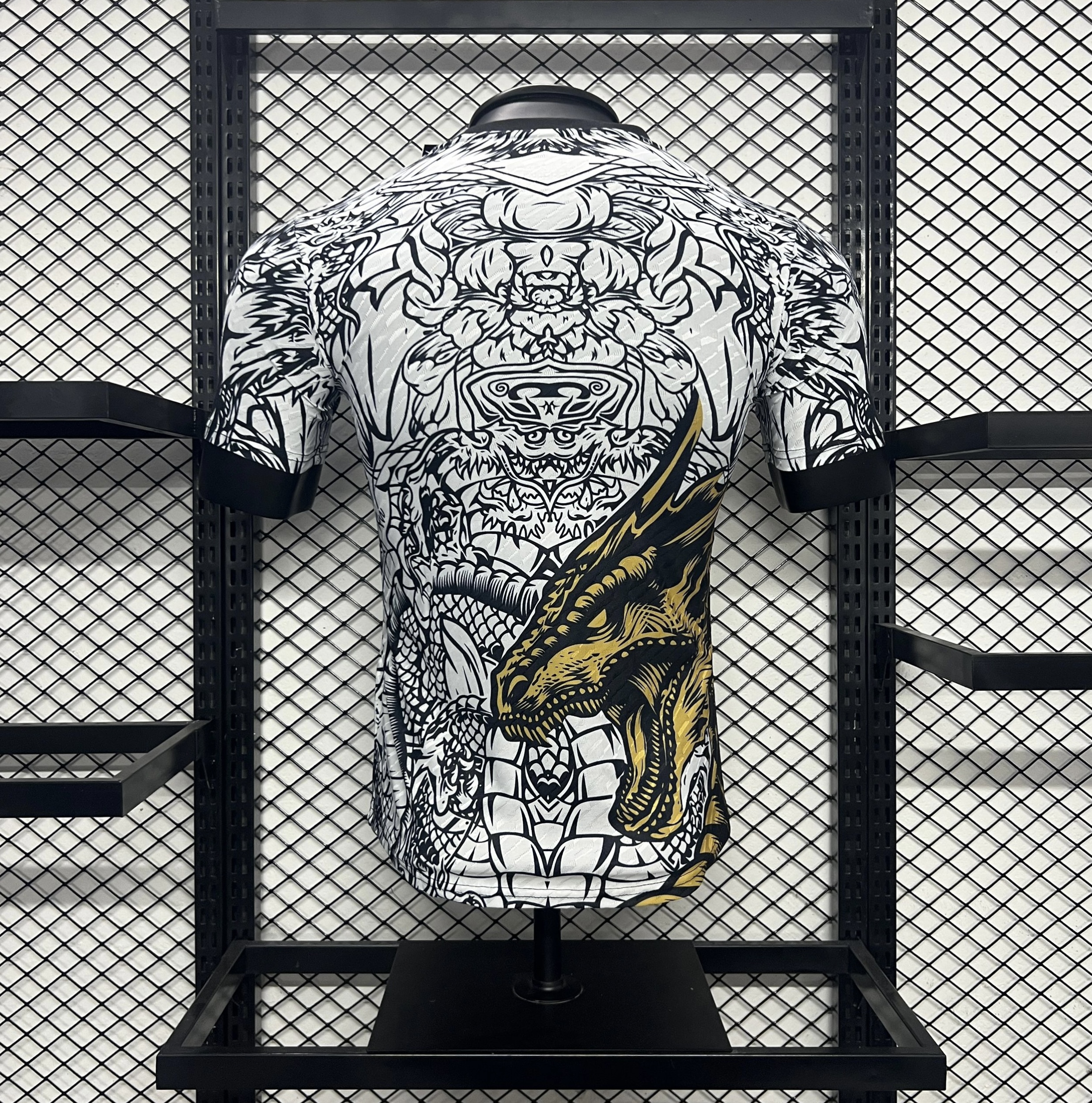 JerseysGala.com | Real Madrid 24-25 Yellow Dragon Special Edition White Jersey - Player Version -Customize Name, Number and Patch | Worldwide Shipping