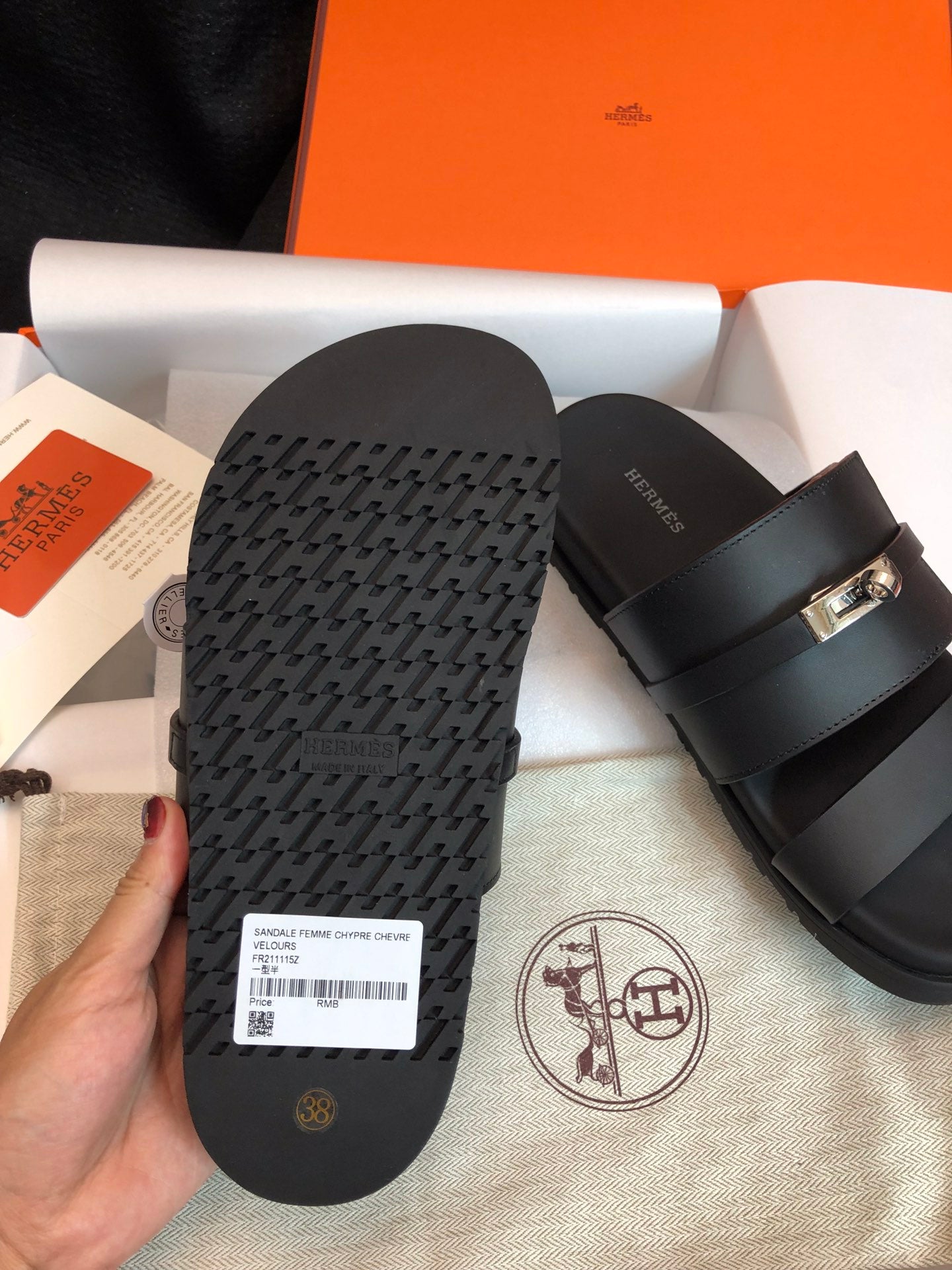 GABRIEL SANDAL MULE IN BLACK CALFSKIN、mysite、Cacoeks