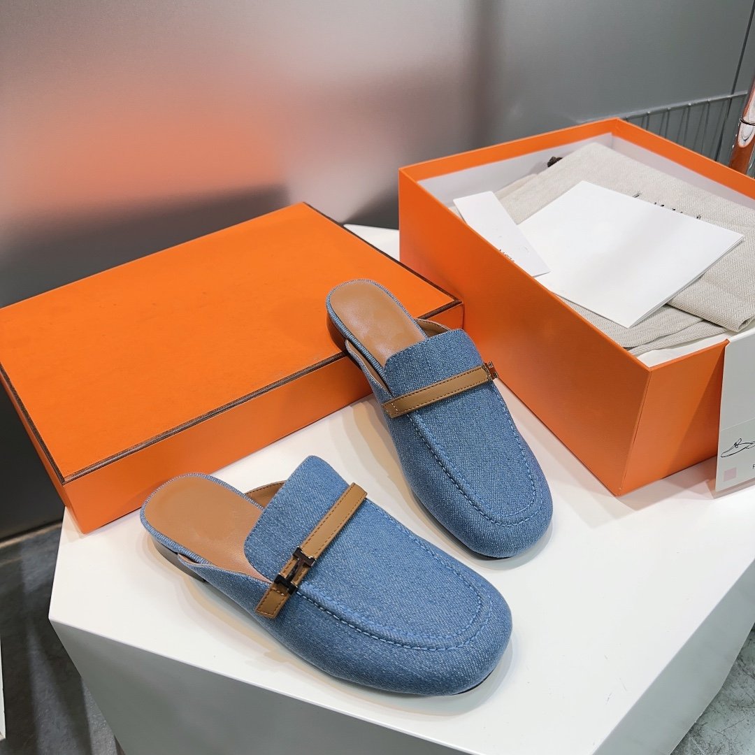 Lena Mule Blue Denim、mysite、Cacoeks