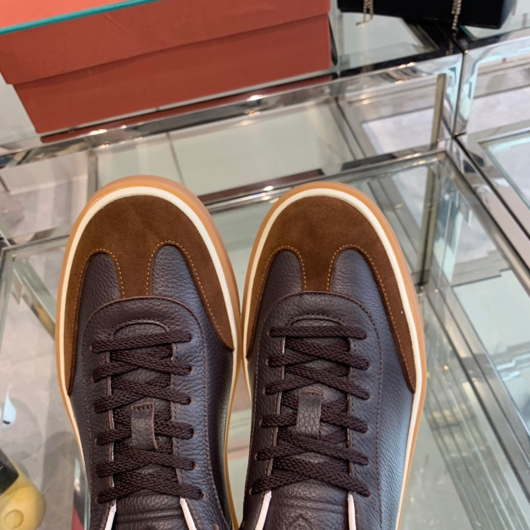 LP TENNIS WALK SNEAKERS ANCHOR AND BROWN CALFSKIN、mysite、Cacoeks