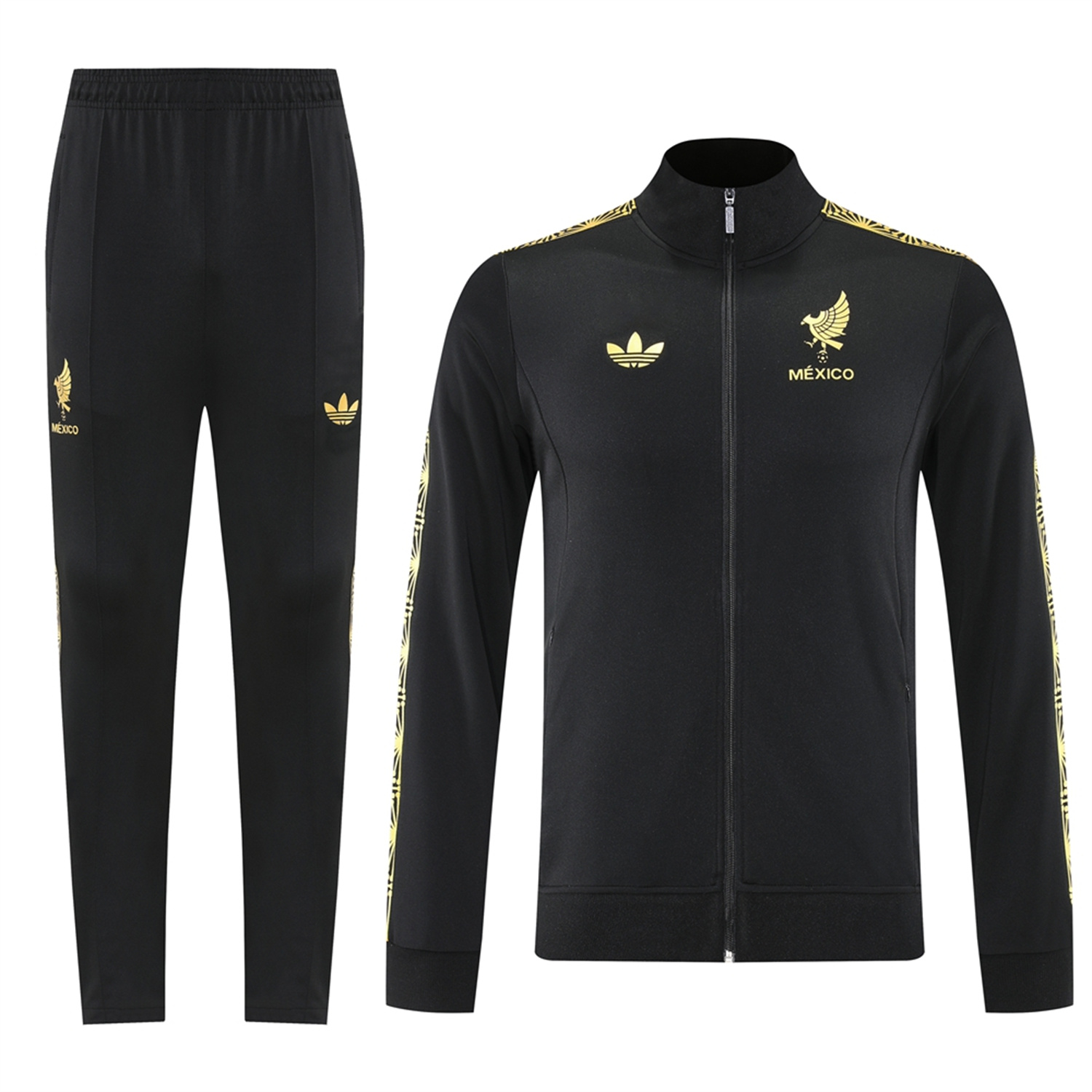 UltraTrikot-Mexico 2025 Gold Cup Jacket Training Tracksuit - Black Top & Pants
