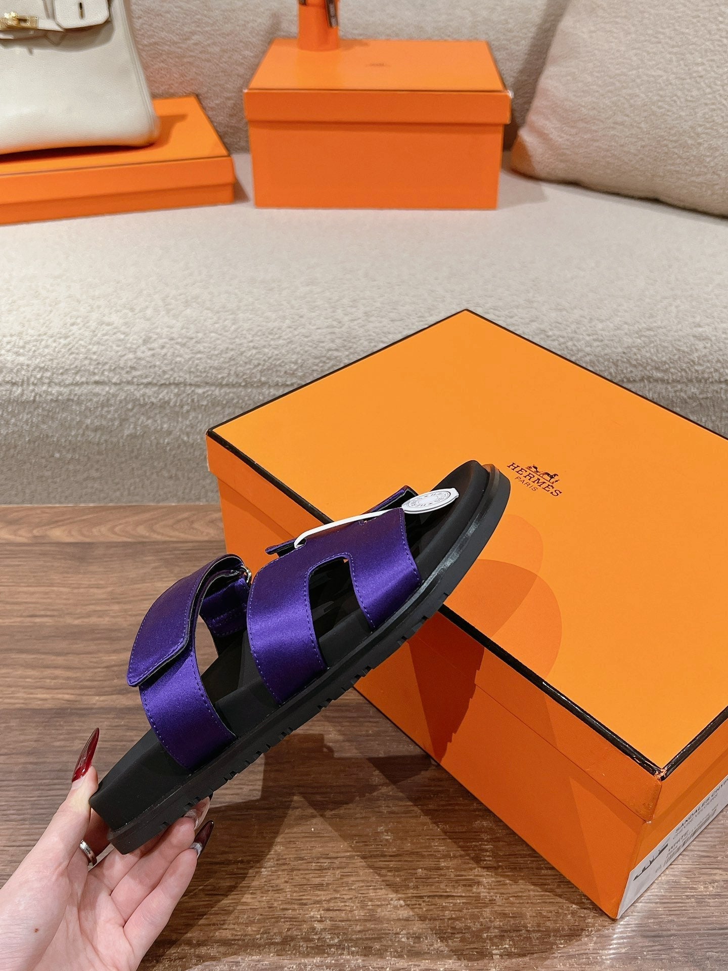 CHYPRE SANDAL BLACK MIX IMPERIAL BLUE CALFSKIN、mysite、Cacoeks