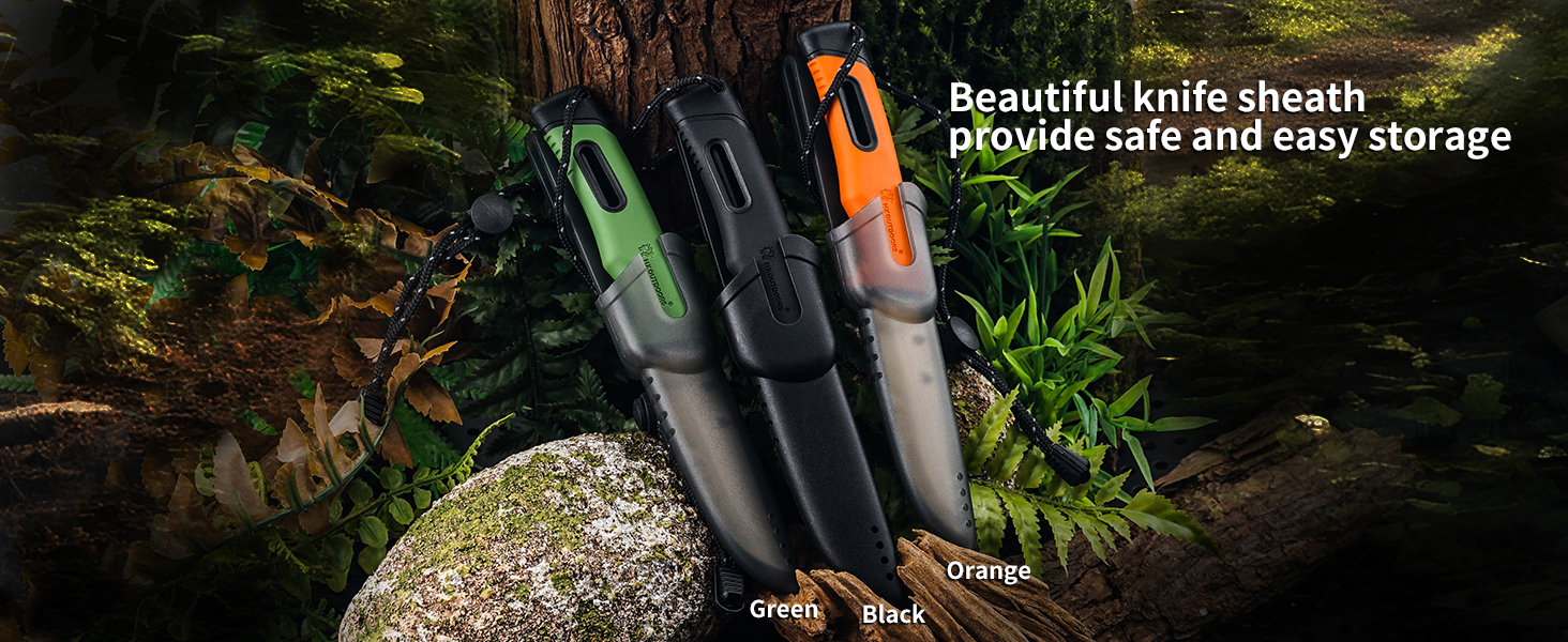 bushcraft knife with sheath