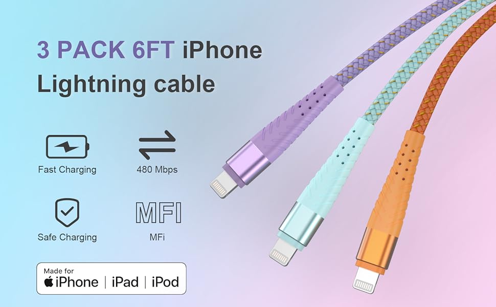 colorful lightning cable