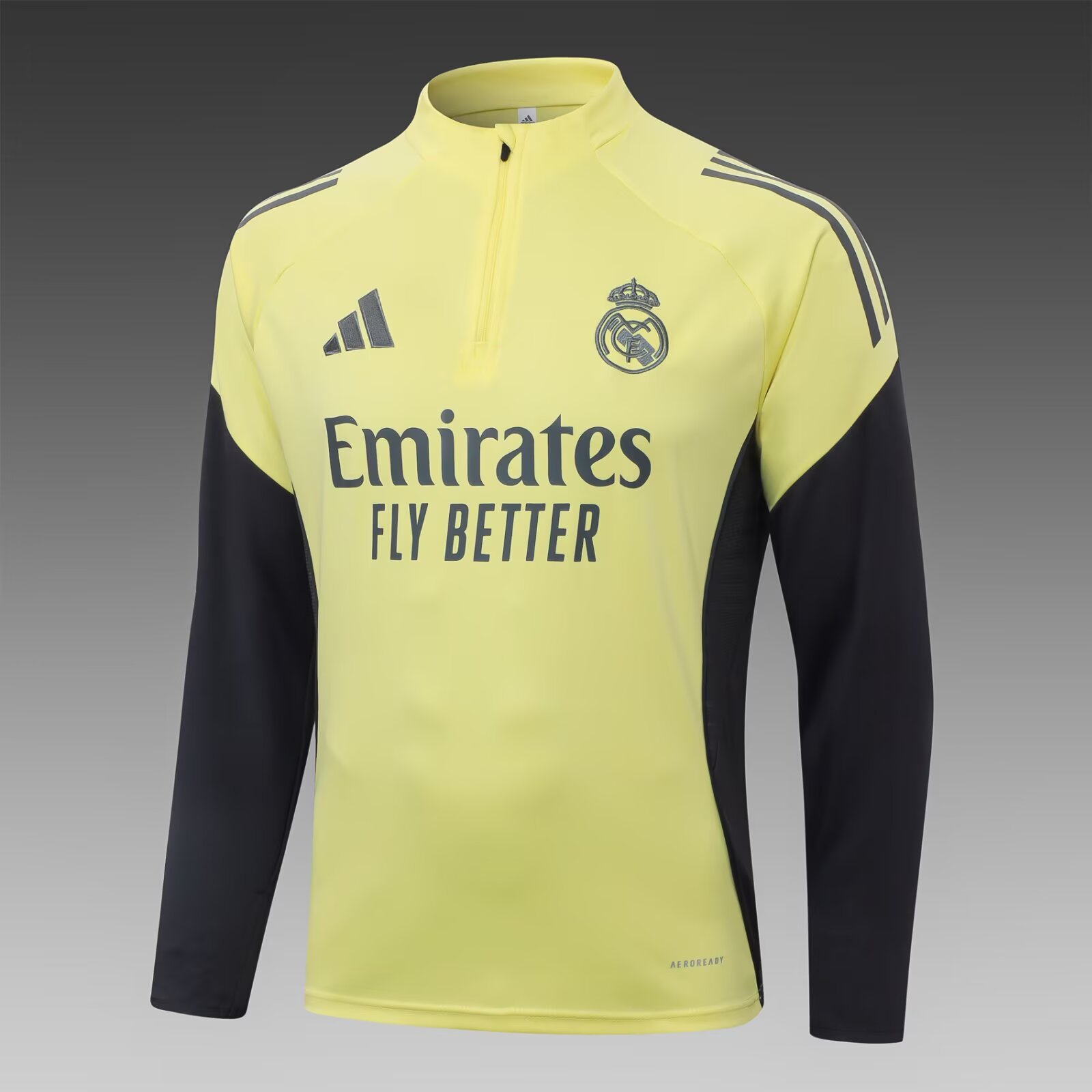 2025/2026 Real Madrid Half-Pull Training Suit Pale Yellow Football Shirt 1:1 Thai Quality Set:football jersey mysite: unitedjerseyfootball 邓江浪:football