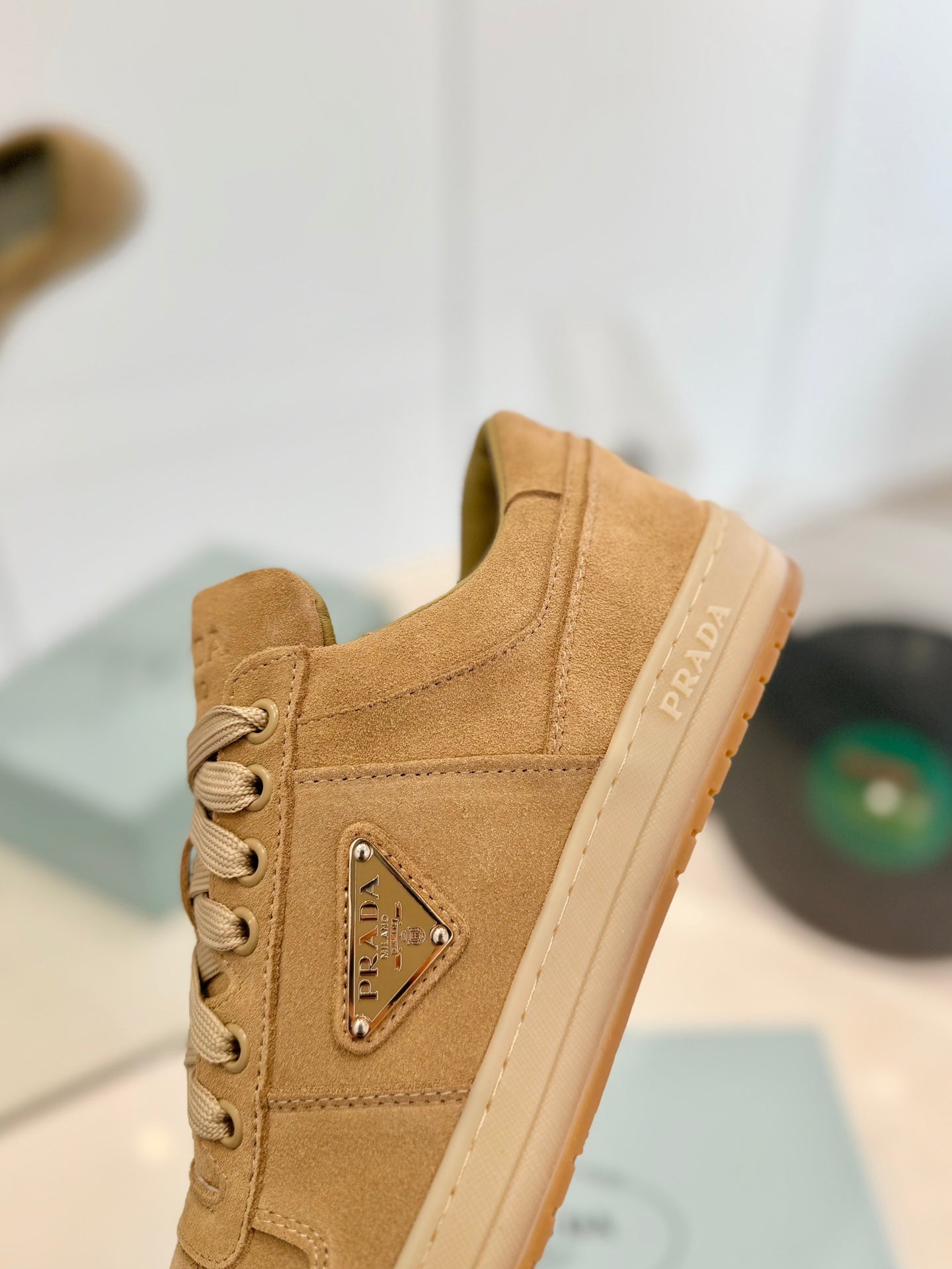 PRA DOWNTOWN PERFORATED SNEAKERS CAMEL SUEDE、mysite、Cacoeks