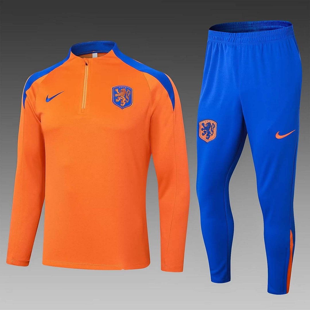 2024 Netherlands Half-Pull Training Suit Orange Football Shirt Set-mysite Custom Football Kit- Nextkits