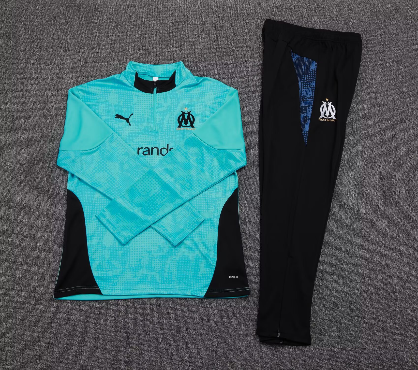 2025/2026 Olympique de Marseille Half-Pull Training Suit Lake Blue Football Jersey Set:football jersey mysite: unitedjerseyfootball 邓江浪:football