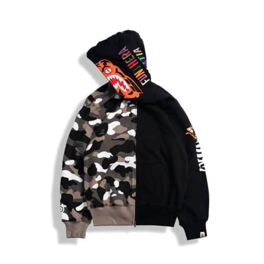BAPE Shark Half Camo Black Hoodie、mysite、Cacoeks