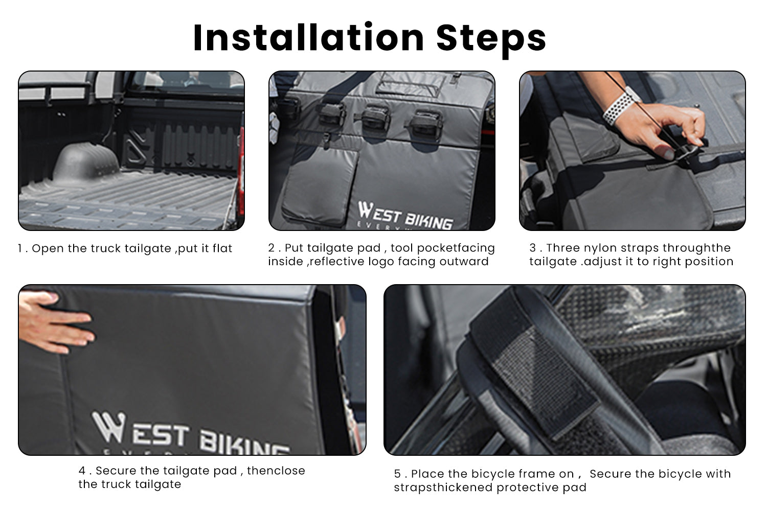 WestBiking Tailgate Ebike Pads for Pickup Truck Tailgate、mySite、bearsvspackers
