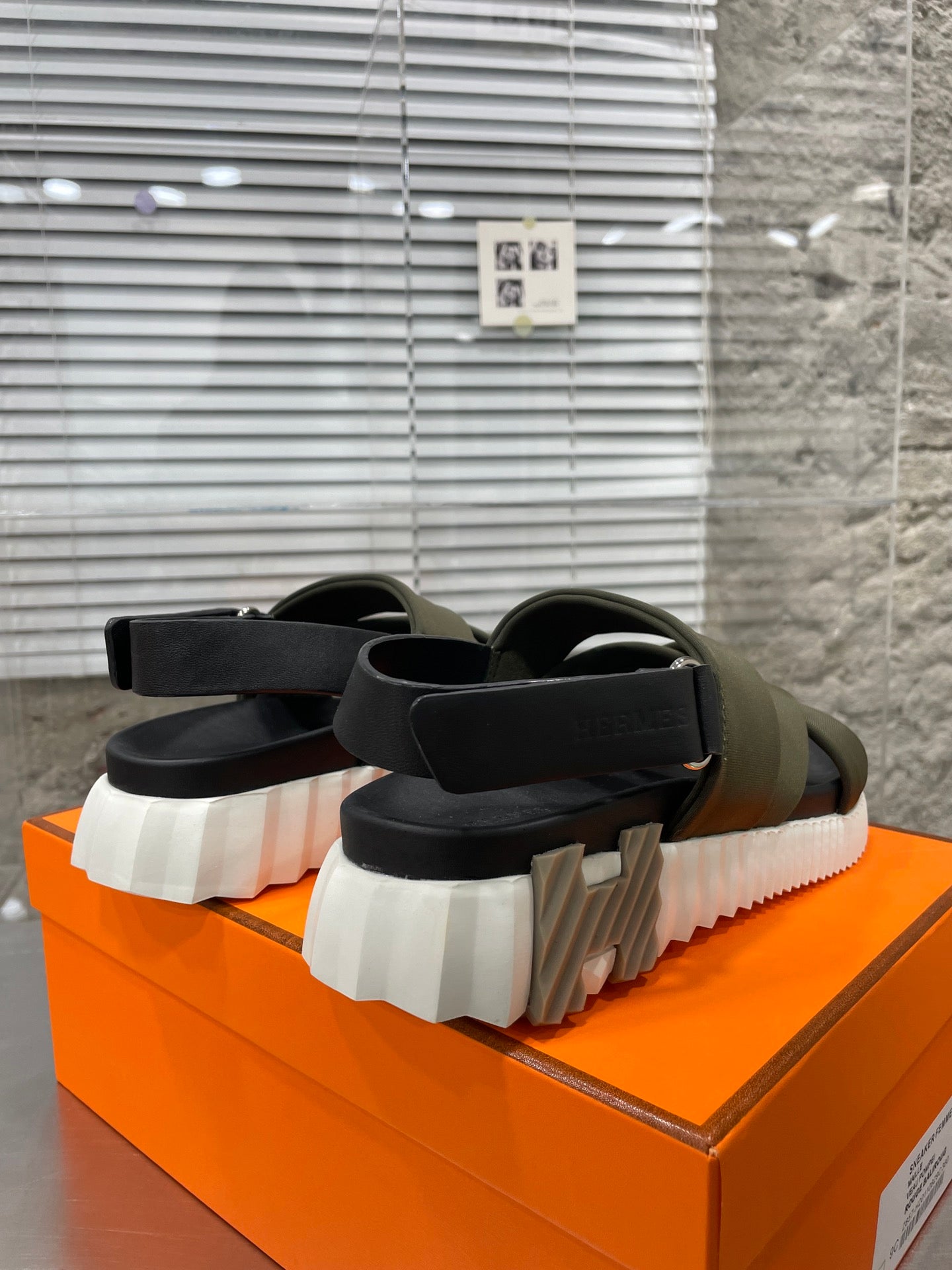 ELECTRIC SANDAL BLACK MIX DARK ARMY CALFSKIN、mysite、Cacoeks