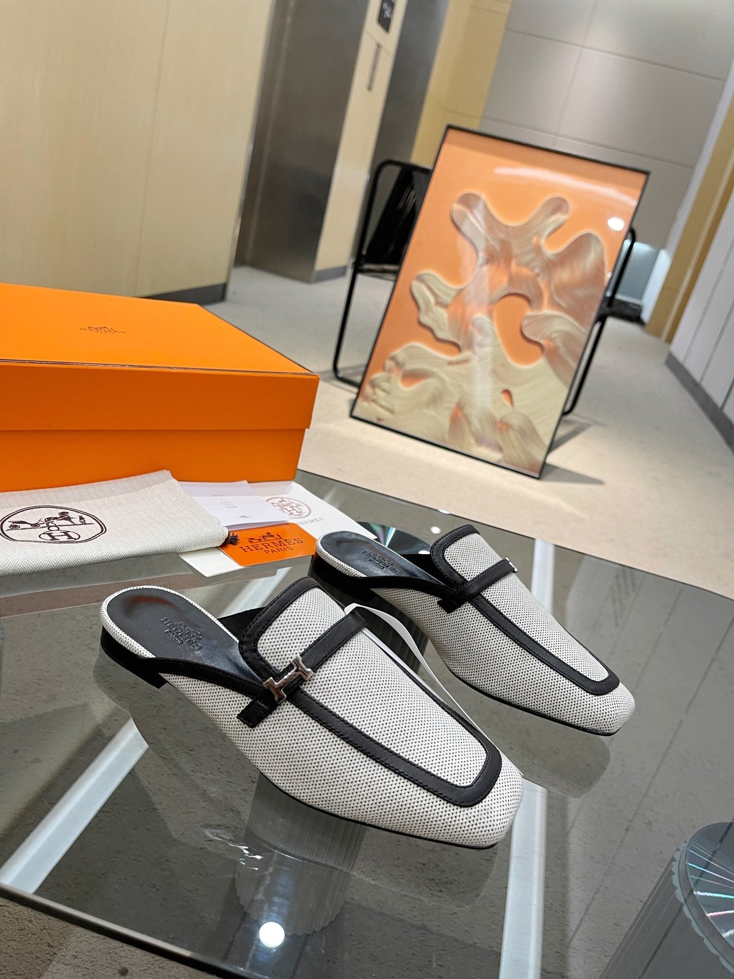 GROUPIE MULE BLACK MIX SILVER LAMBSKIN、mysite、Cacoeks