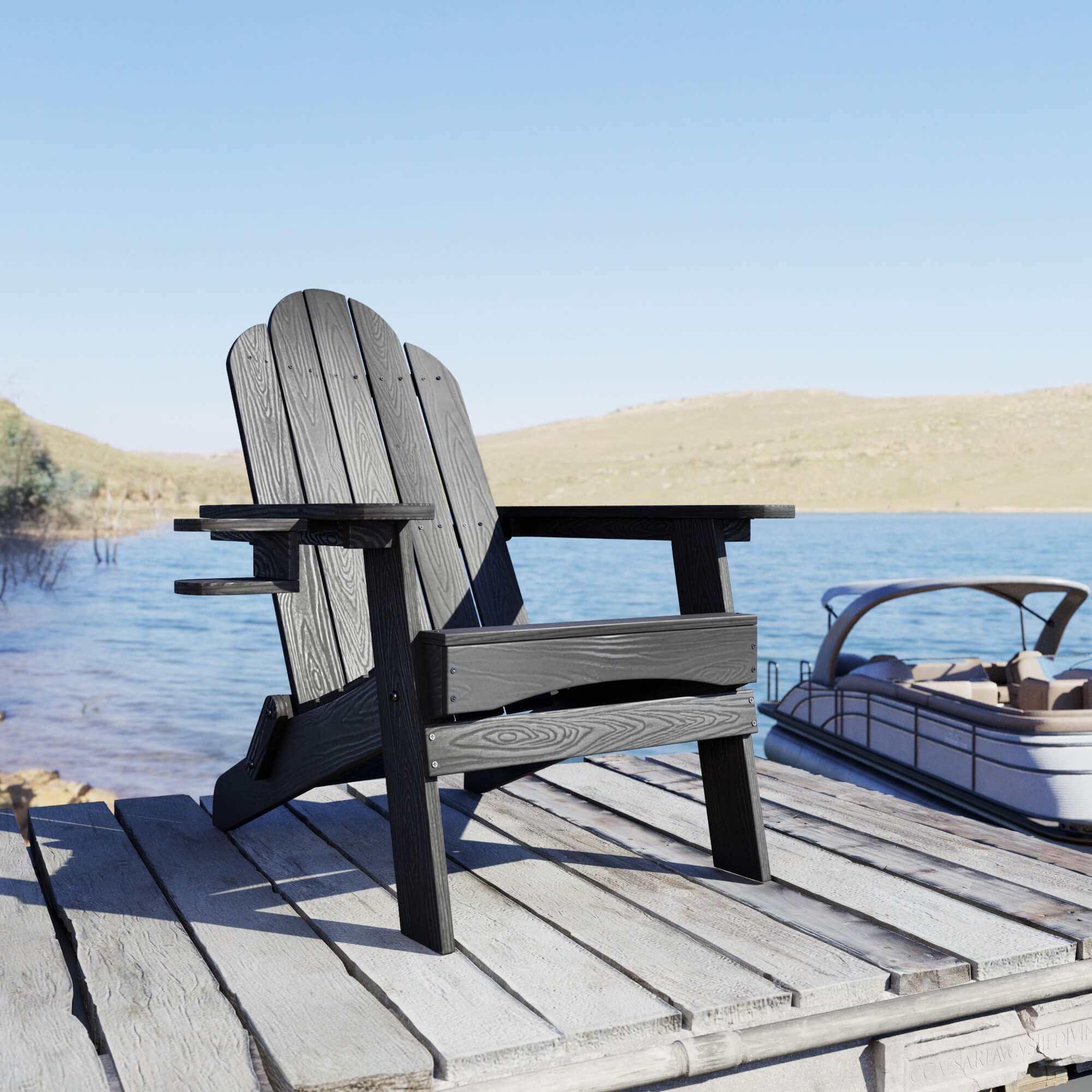 Miranda Foldable Adirondack Chair with Cup Holder