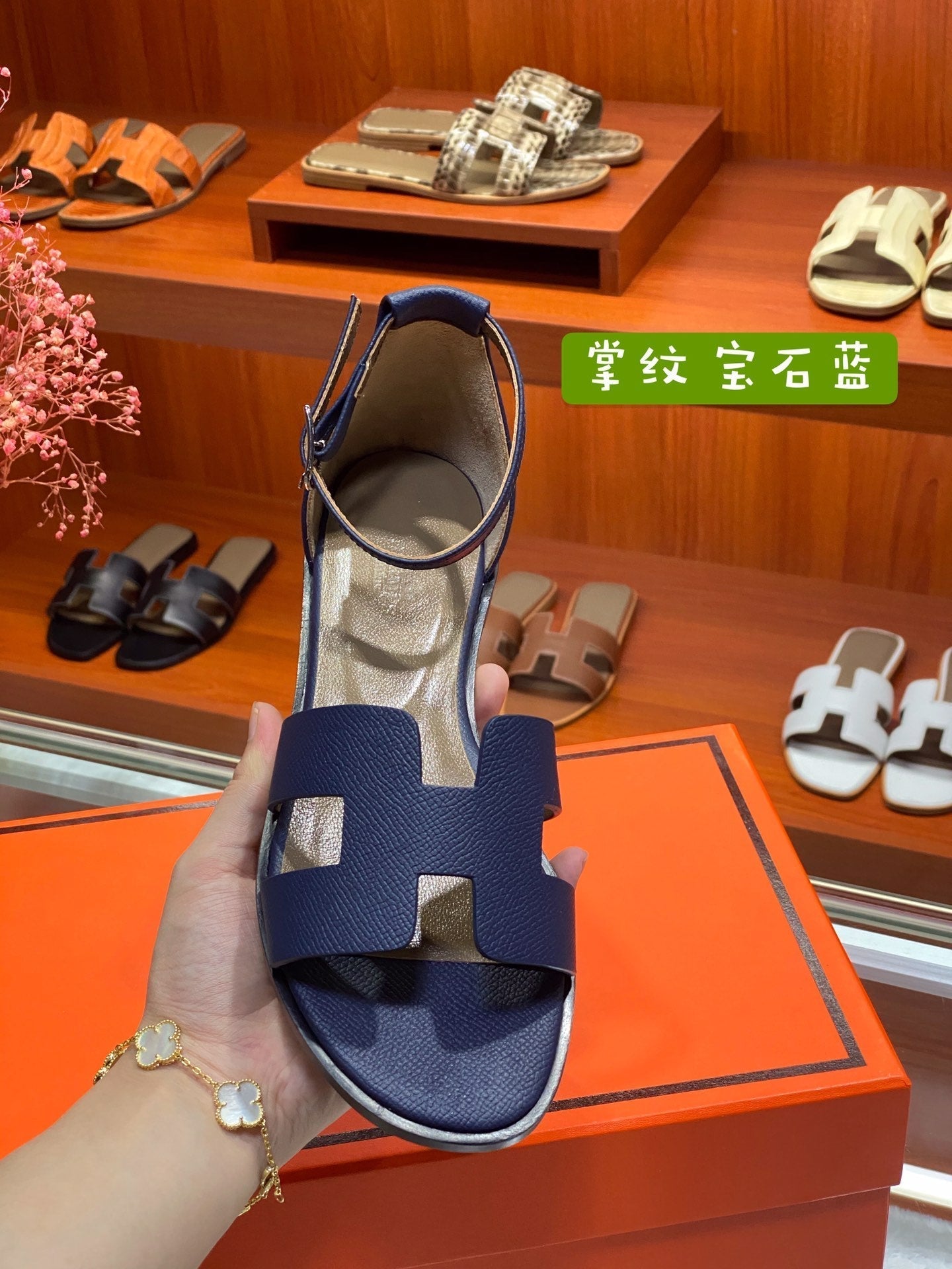 SANTORINI SANDAL NAVY CALFSKIN、mysite、Cacoeks