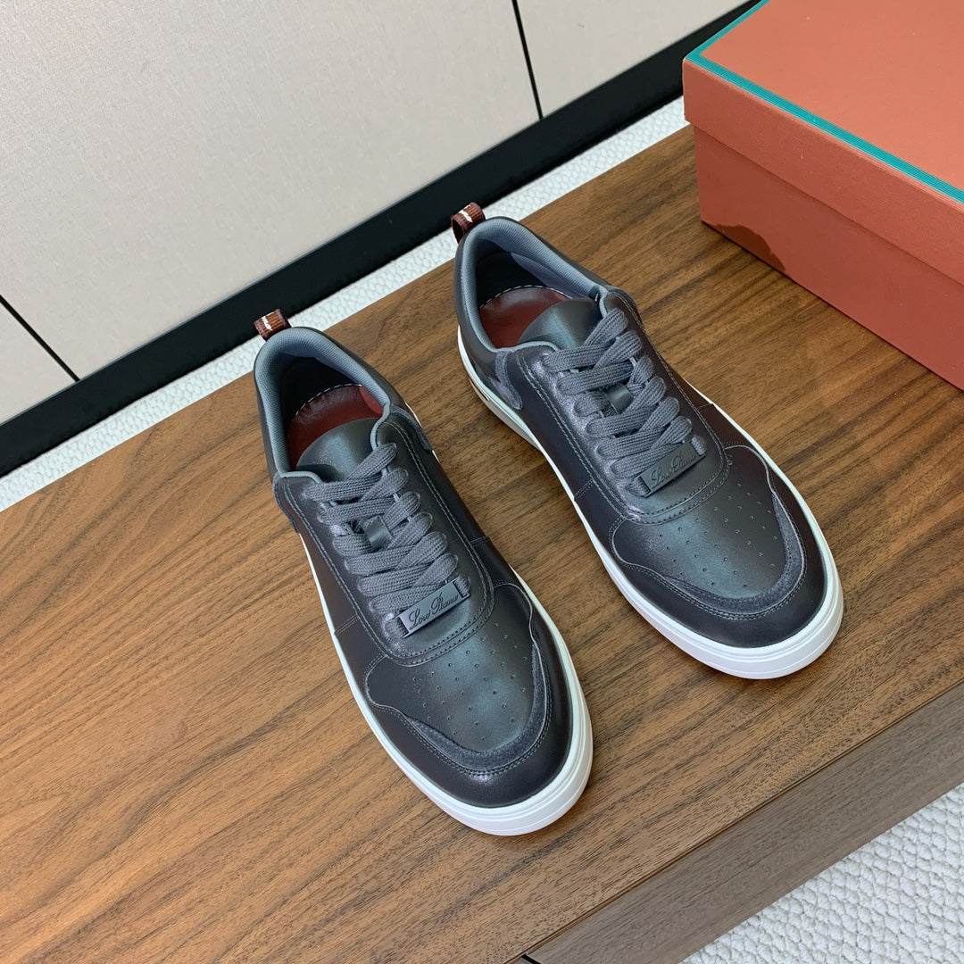 LP SNEAKERS IN SLATE GREY CALFSKIN WHITE SOLE、mysite、Cacoeks