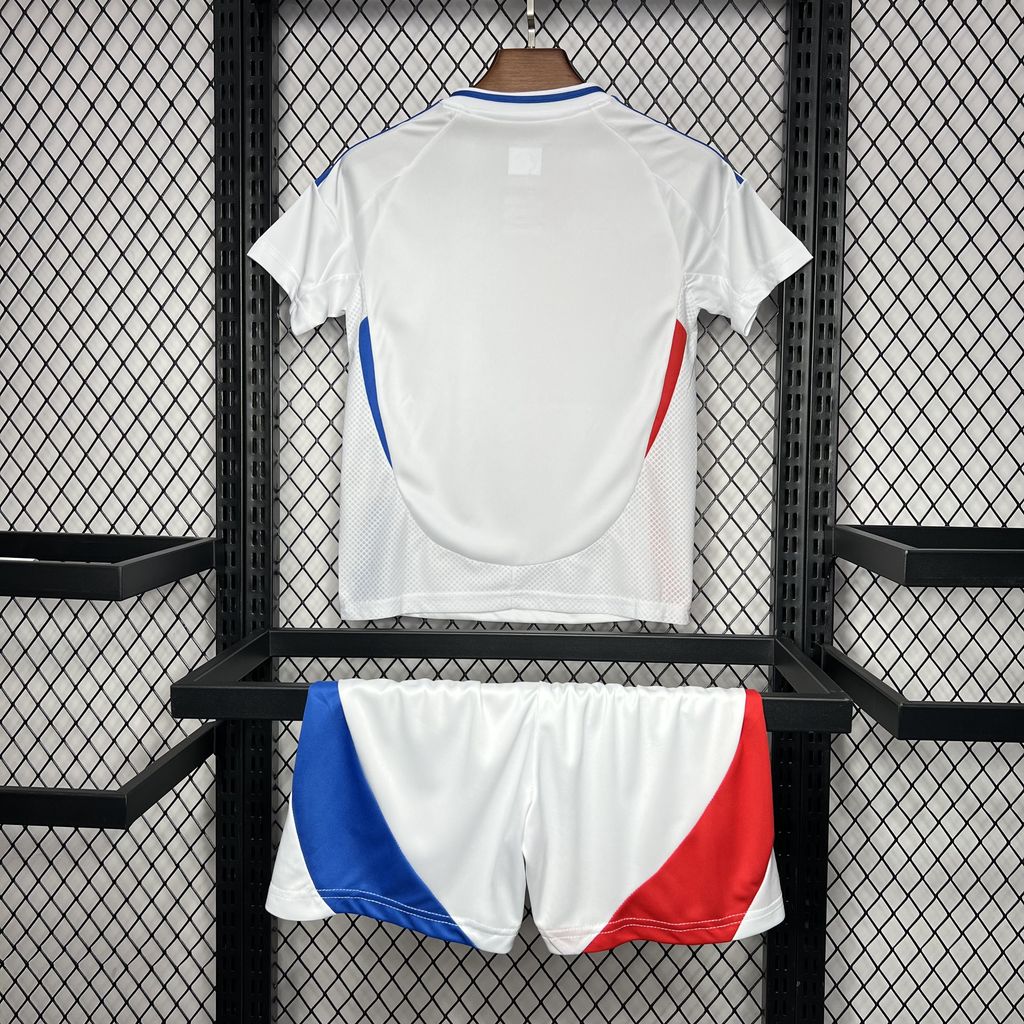 JerseysGala.com | Olympique Lyonnais Lyon 24-25 Home Stadium Kids Kit -Customize Name, Number and Patch | Worldwide Shipping