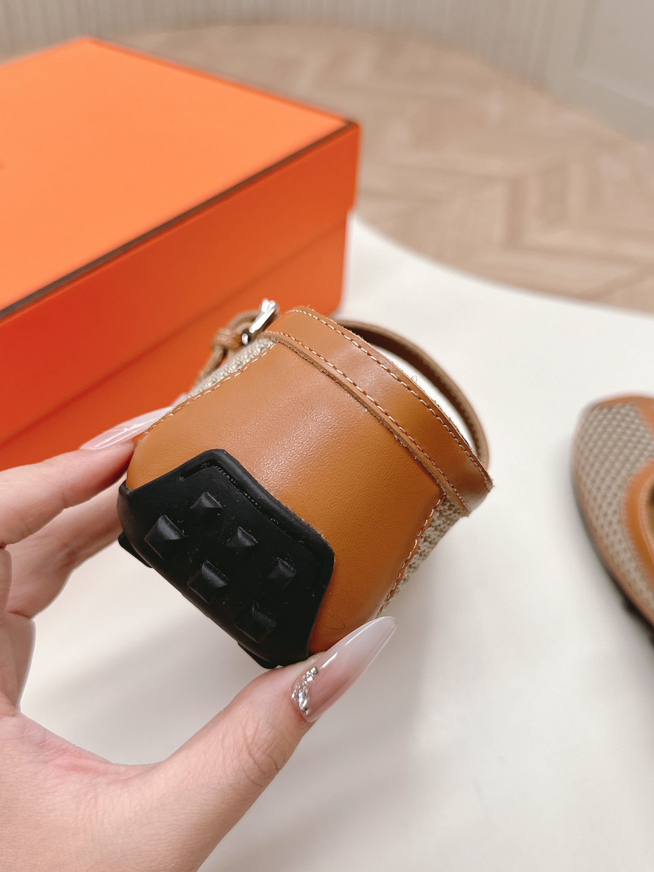 KICHU BALLET FLAT IN BRONZE BROWN CROCHET KNIT AND CALFSKIN、mysite、Cacoeks