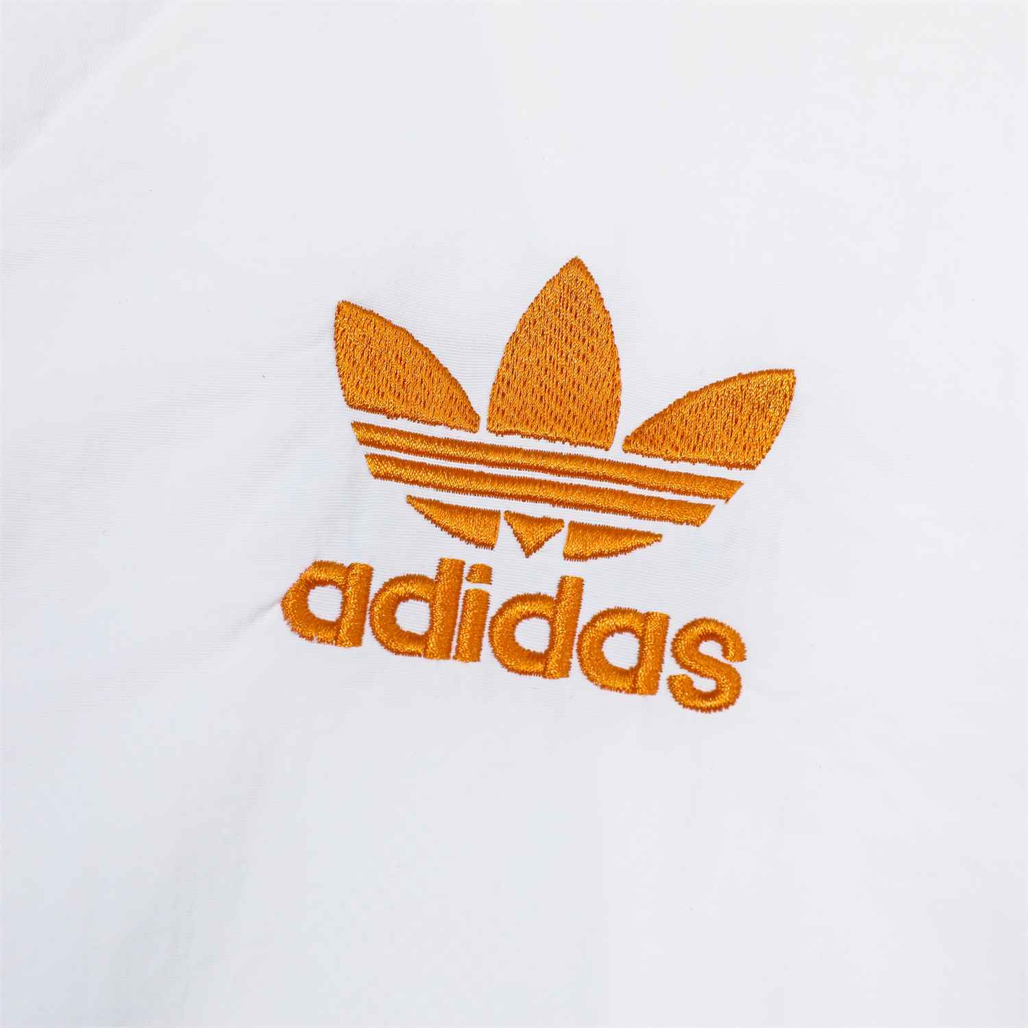 JerseysGala.com | Real Madrid 24-25 Retro Style Player Windbreaker Jacket Suit - White & Orange -Customize Name, Number and Patch | Worldwide Shipping