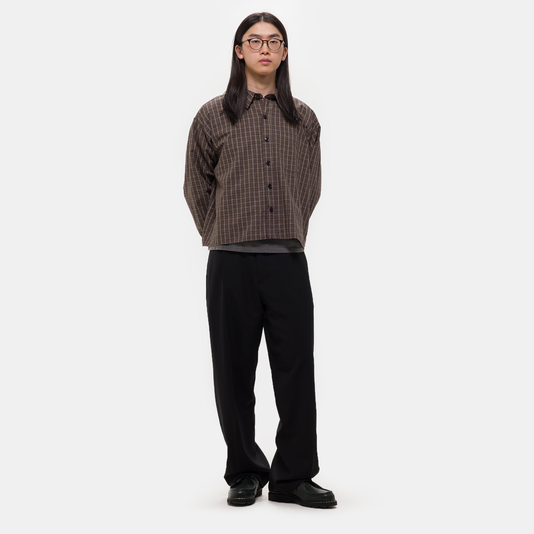 Priority Shirt in Brown Linen Check