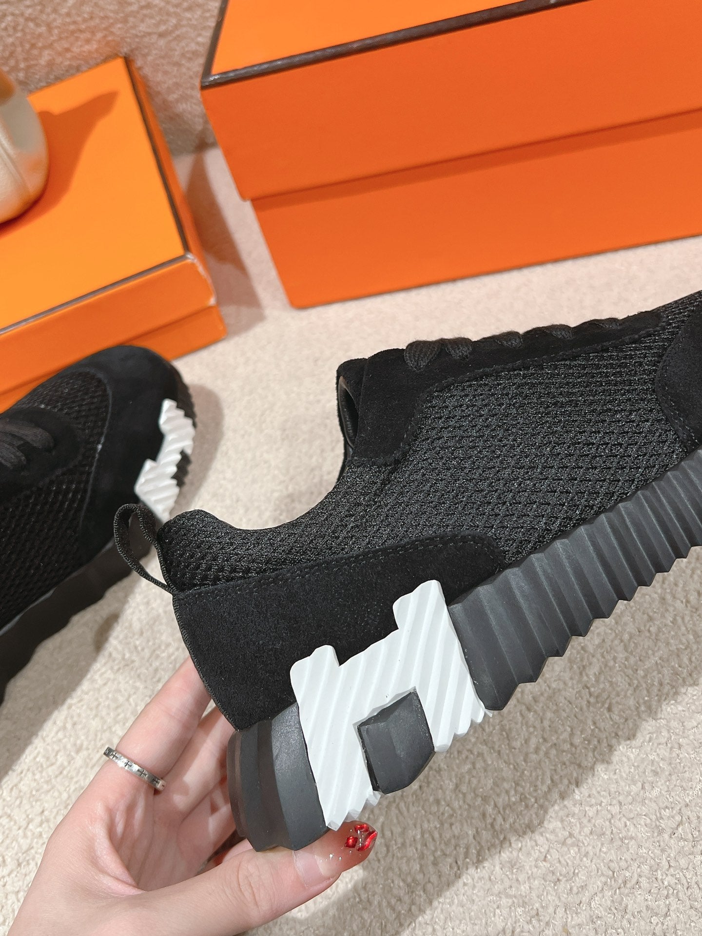 MAINLAND SNEAKER IN BLACK SUEDE AND BREATHABLE MESH FABRIC、mysite、Cacoeks