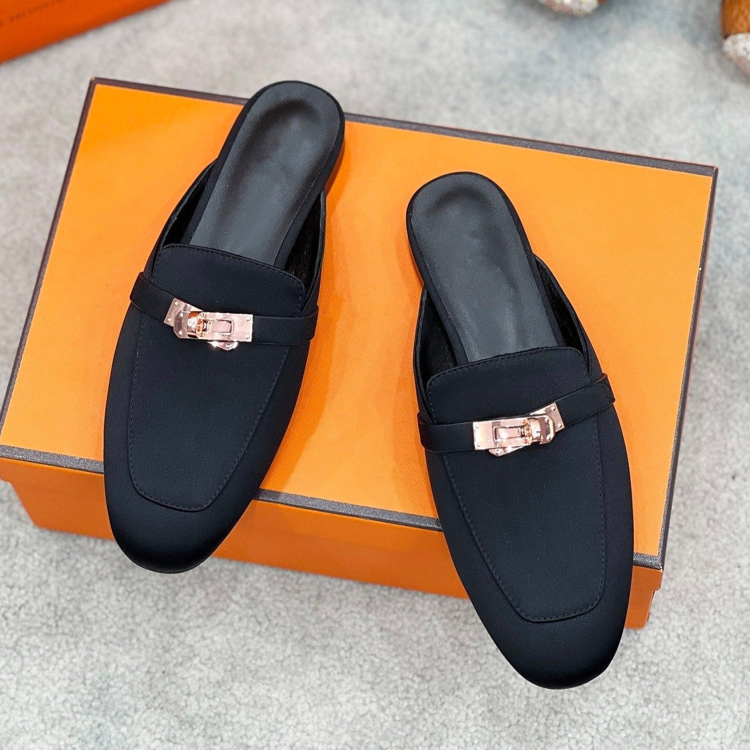 0Z Mule Black Silk Thick Cloth/Sheepskin、mysite、Cacoeks