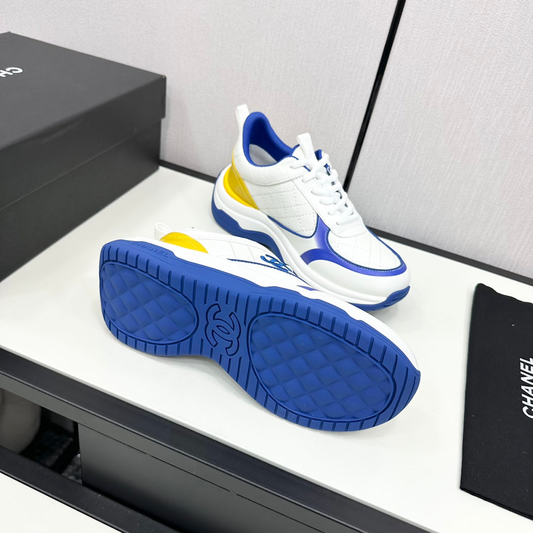 CC SNEAKER IN WHITE MIX COBALT BLUE EMBROIDERED LAMBSKIN、mysite、Cacoeks