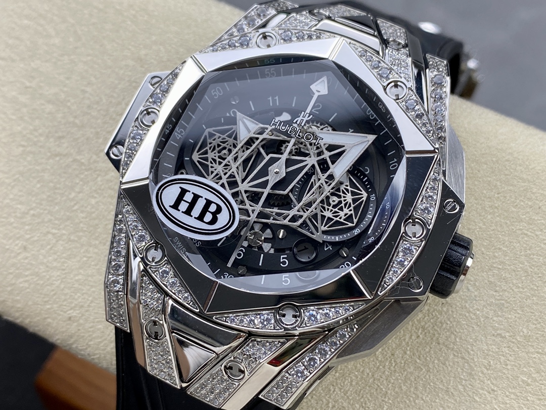 418.NX.1107.RX.1604.MXM20 Hublot Big Bang Sang Bleu II Titanium Pave-fasswatch