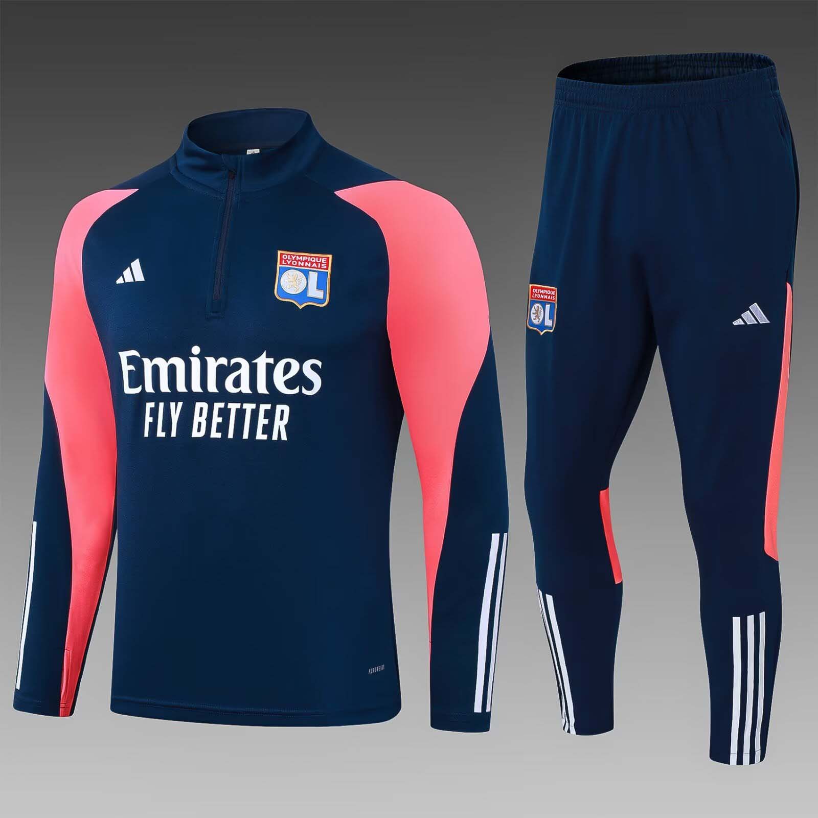 2023/2024 Lyon Half-Pull Training Suit Royal blue Football Shirt Set-mysite Custom Football Kit- Nextkits