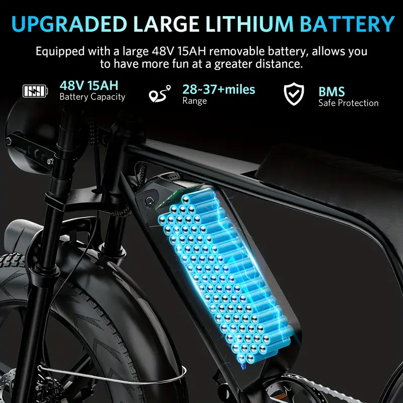 electric bike v8 electric mountain bike with 740w motor 48v 15ah removable larger battery 25km h 20 tire e   speed adult electric bicycles electric dirt bike electric mountain bike electric bicycle for adults electric mountain bike details 4