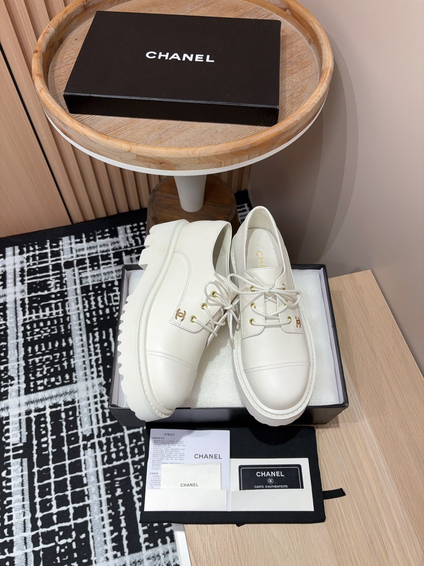 CC OXFORD SHOES IN WHITE CALFSKIN、mysite、Cacoeks