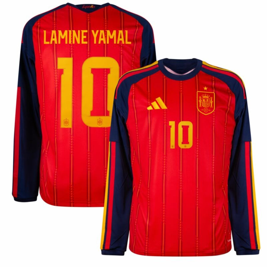 Spain Home Lamine Yamal 10 Fan Long Sleeve Shirt 2026-2027-mysite Custom Football Kit- Nextkits