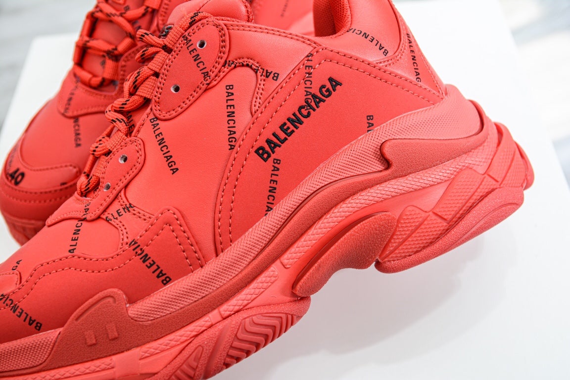 Balenciaga Triple S Sneaker All Over Logo Red、mysite、Cacoeks