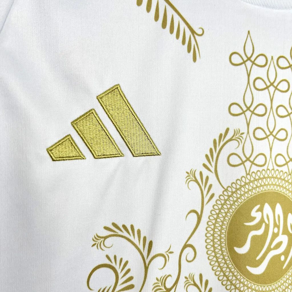 Higojerseys-Algeria 2024-25 White Gold Supporter Jersey - Fans Version